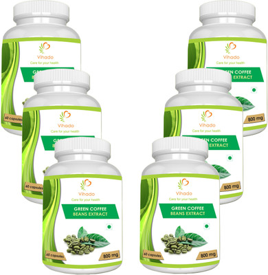 

VIHADO Vihado 100% Pure Green Coffee Beans Extract Weight Loss For Men And Women 800 Mg (Pack Of 6)(800 mg)