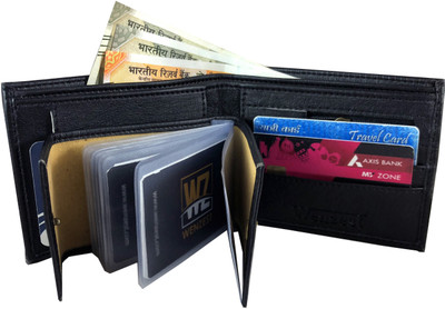 

Wenzest Men Black Artificial Leather Wallet(10 Card Slots)