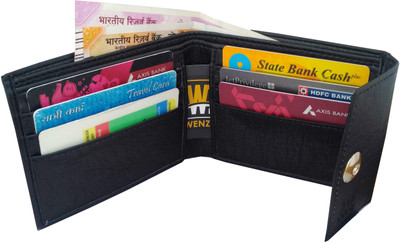 

Wenzest Boys Black Genuine Leather Wallet(6 Card Slots), Multicolor