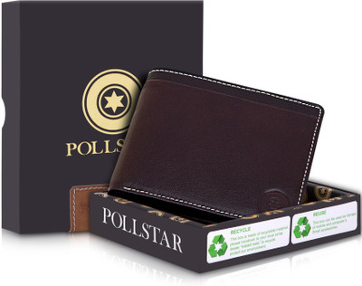 

POLLSTAR Men Brown Genuine Leather Wallet(8 Card Slots)