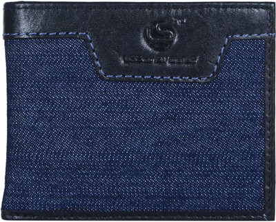 

LEATHERSTILE Men Casual Blue Genuine Leather Wallet(8 Card Slots)