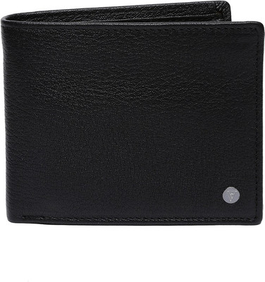 Van Heusen Men Casual Black Genuine Leather Wallet(4 Card Slots)