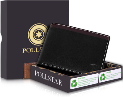 

POLLSTAR Men Tan Genuine Leather Wallet(8 Card Slots)