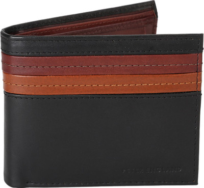 

Peter England Men Casual Black Genuine Leather Wallet(4 Card Slots)