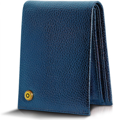 

POLLSTAR Men Blue Genuine Leather Wallet(7 Card Slots)