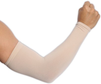 PinKit Nylon Arm Sleeve For Men & Women(Free, Beige)