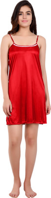LUXURA ESSENTIALS Women Nighty(Red)