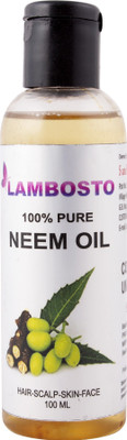 

LAMBOSTO Cold Pressed Unrefined Neem Oil For Hair-Scalp-Skin-Face-Nails-- 100 ml(100 ml)