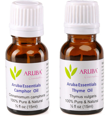 

Aruba Essentials Camphor Oil & Thyme Oil 100% Undiluted Combo of 15 ml each(30 ml)