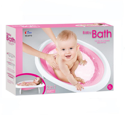 

Taaza Garam kids Imported High Quality folding Baby Bath Tubs, 2 In1 kids bathing recliner, Multi function Newborn Bath Tub for kids -Gift Toy(Pink)