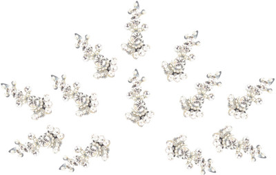

Instabuyz Designer forehead Silver Bindis(Medium)