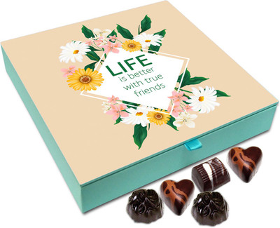 

Chocholik Friendship Gift - Life Is Better With True Friends - 9Pc Truffles(108 g)