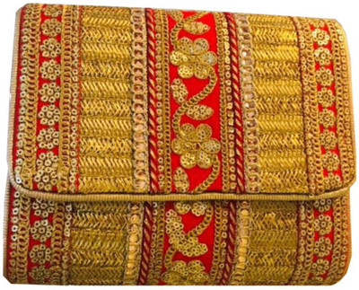 

Craftbazaar Party Red Clutch