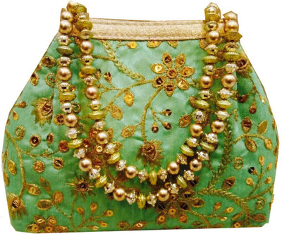 

Craftbazaar Party Green Clutch