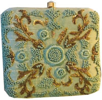 

Craftbazaar Party Green Clutch