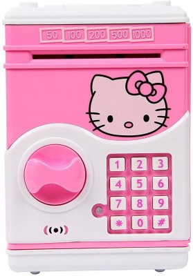 

Darling Toys Hello Kitty Money Safe Kids Piggy Savings ATM Bank with Electronic Lock Coin Bank(Pink)