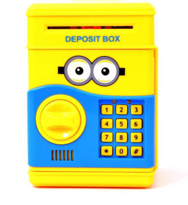 

Zyamalox Minion ATM|Speaking Money Safe For Kids with Smart Electronic Lock | Piggy Bank for Coin/Bills (Yellow) | Original Merchandise From Minion Series | Best For Gifts And Personal Use | Teach Your Kid Money Saving Coin Bank(Yellow)