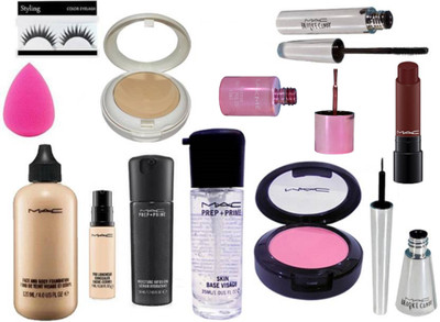 

Styling Eyelashes & Brooke Candy Liner & Mascara & Pro Long Wear Concealer & Nail Colour Primer & Body Foundation & Lightfull BB Tinted Compact,Sponge Puff,Prep Prime Moisture Infusion Serum,Blusher Pink,Matte Finish liptensity Lipstick(Set of 12)