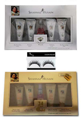 

9 to 5 Eyelashes with Shahnaz Husain Pure Diamond Plus with Gold Facial Kit Facial Kit(Set of 3)