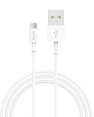 Soopii USB Type C Cable 2 A 1 m TPE Premium TPE Braided Original Type C 1 Meter USB(Compatible with Mobile, White, One Cable)