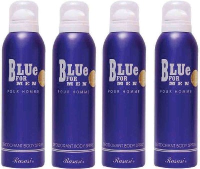 

Rasasi Blue Deo Spray Men set4 ALC Body Mist - For Men(200 ml, Pack of 4)