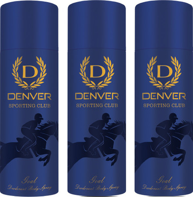 

Denver polo goal pack of 3 , 220 ml each Deodorant Spray - For Men(495 ml, Pack of 3)