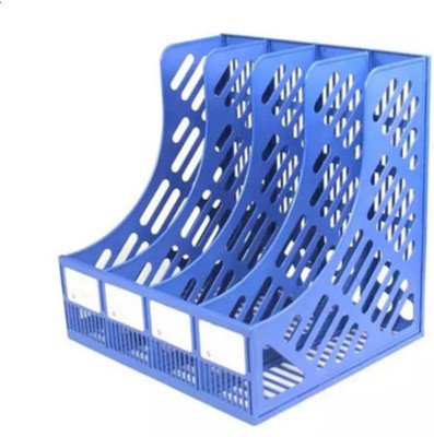 

Kraptick 4 Compartments Plastic File Rack(Blue)