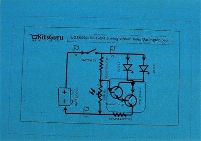 KitsGuru DC light driving circuit using Darlington pair LGSK024 Educational Electronic Hobby Kit