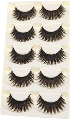 

LUV-LI IMPORTED Thick Black Taiwan Tips Natural Smoky Makeup Long False Eyelashes (5 PAIRS)(Pack of 5)