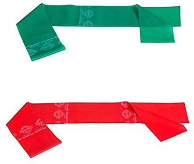 

Thera-Band Theraband Medium Resistance Latex Free Exercise Band 5 Feet( Length) x 4 Inches( Width) - Combo of 2 Resistance Band(Green, Red)
