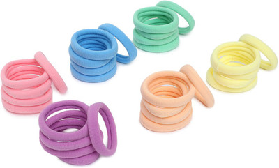 

SVAZ Ponytail Holder Pastel Colors, Hair elastics, Rubber Bands for Girls and Women - pack of 2 Rubber Band(Multicolor)