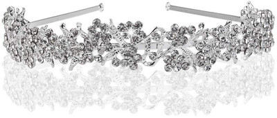 

Foxnovo Headband Crystal Tiaras For Wedding Hair Band(Silver)
