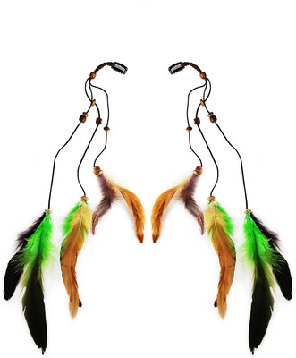 

RAAYA Feather Hair Extensions Clip | Hair Extensions For Women And Girls Hair Accessory Set(Multicolor)