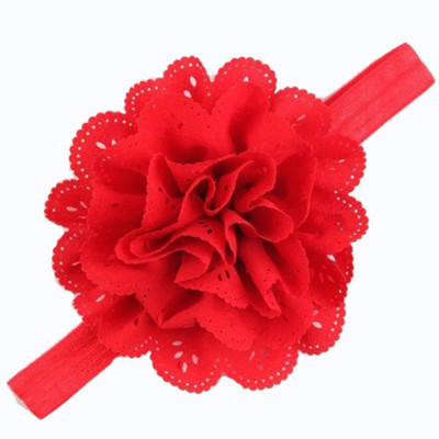 

AkinosKIDS Mesh Flower Baby Girls Elastic Red Headband Hair Accessories Head Band(Red)