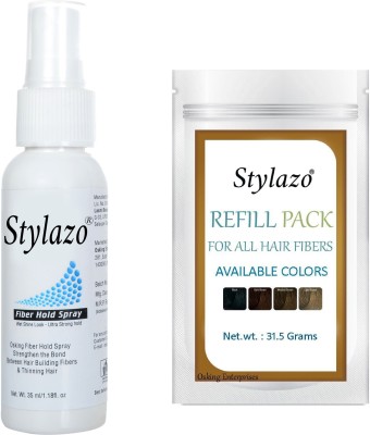 stylazo hair building fiber toppik 27 5g black color with hair fiber hold  spray 50ml 27 5 g Best Price in India as on 2023 January 27 - Compare  prices & Buy