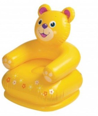 Instabuyz Happy Animal Chair Assortment - Bear (Size-65cmX64cmX74cm) (Yellow) Inflatable Sofa/ Chair(Yellow)