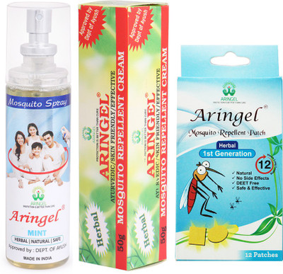 

Aringel Mosquito Repellent Patch 1st Gen (Pack of 12 Pcs) , Mosquito Repellent Spray (mint) ,Mosquito Repellent Cream(Pack of 3)