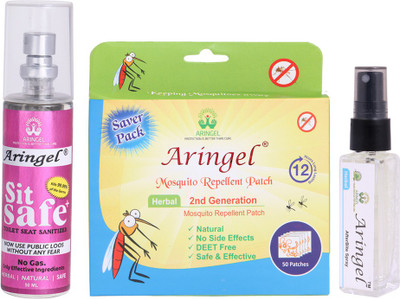 

Aringel Mosquito Repellent Patch 2nd Gen (Pack of 50 Pcs),Afterbite,Sit Safe - Toilet Seat Sanitizer(Pack of 3)