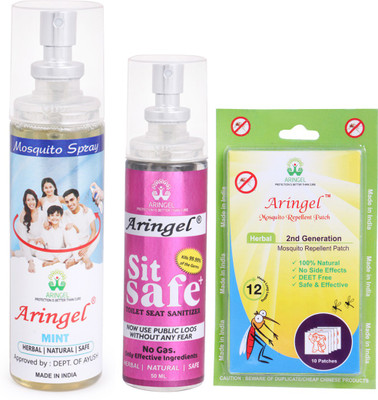 

Aringel Mosquito Repellent Patch 2nd Gen (Pack of 10 Pcs),Mosquito Repellent Spray (mint),Sit Safe - Toilet Seat Sanitizer(Pack of 3)