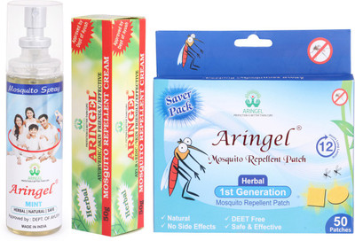 

Aringel Mosquito Repellent Patch 1st Gen (Pack of 50 Pcs) , Mosquito Repellent Spray (mint) ,Mosquito Repellent Cream(Pack of 3)