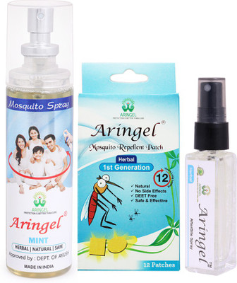 

Aringel Mosquito Repellent Patch 1st Gen (Pack of 12 Pcs) , Mosquito Repellent Spray (mint) , Afterbite(Pack of 3)