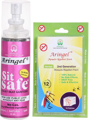 Aringel Mosquito Repellent Patch 2nd Gen (Pack of 10 Pcs),Sit Safe - Toilet Seat Sanitizer(2 x 0 g)