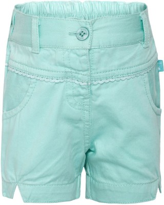 

Mini Klub Short For Girl's Casual Self Design Cotton(Green, Pack of 1, Sea green