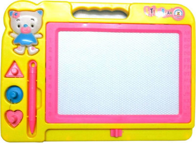 Instabuyz Magic Slate + Black Slate Chalk Board,double sided slate magic + chalk slate (Yellow)(Yellow)