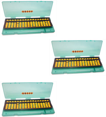 Abica Abacus math learning kit for kids Yellow 17 rod with box ( Pack of 3 )(Multicolor)