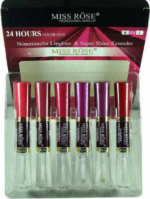 

Miss Rose 6in1 Lipgloss & Super Shine Extender(60 g, Red)