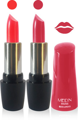 

Medin paris ultra hd elegant colors matte lipstick cosmetics makeup 007 serires femina09 set of 2 color(l pink l carrat)