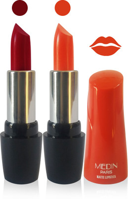 

Medin paris ultra hd elegant colors matte lipstick cosmetics makeup 007 serires femina09 set of 2 color(maroon orange, 10 g)