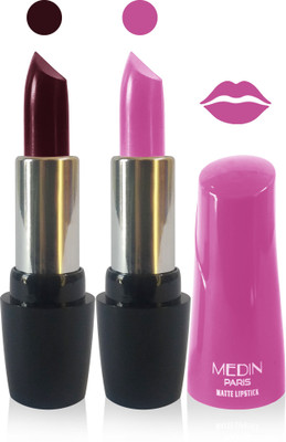 

Medin paris ultra hd elegant colors matte lipstick cosmetics makeup 007 serires femina09 set of 2 color(hot chocolate l purple)