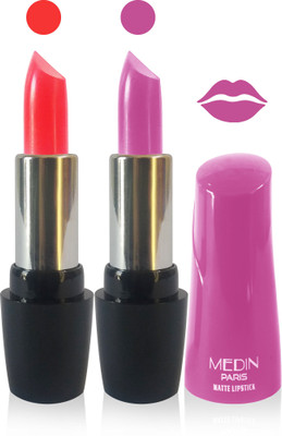

Medin paris ultra hd elegant colors matte lipstick cosmetics makeup 007 serires femina09 set of 2 color(l purple l pink)